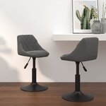 vidaXL Chaises pivotantes à dîner lot de 2 Gris foncé Velours