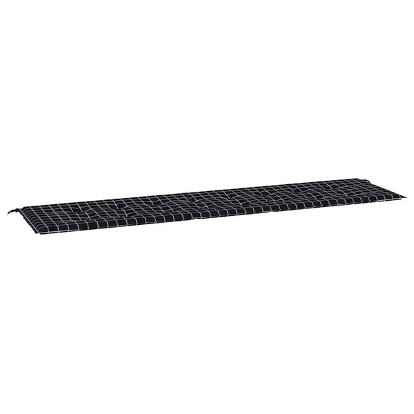 vidaXL Coussin de banc de jardin carreaux noir 200x50x4 cm tissu