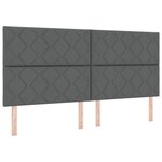 Lit vidaXL Gris Foncé 200x200 cm Tissu
