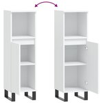 vidaXL Armoire de salle de bain blanc 30x30x100 cm bois d'ingénierie