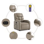 vidaXL Fauteuil de massage inclinable électrique cappuccino similicuir