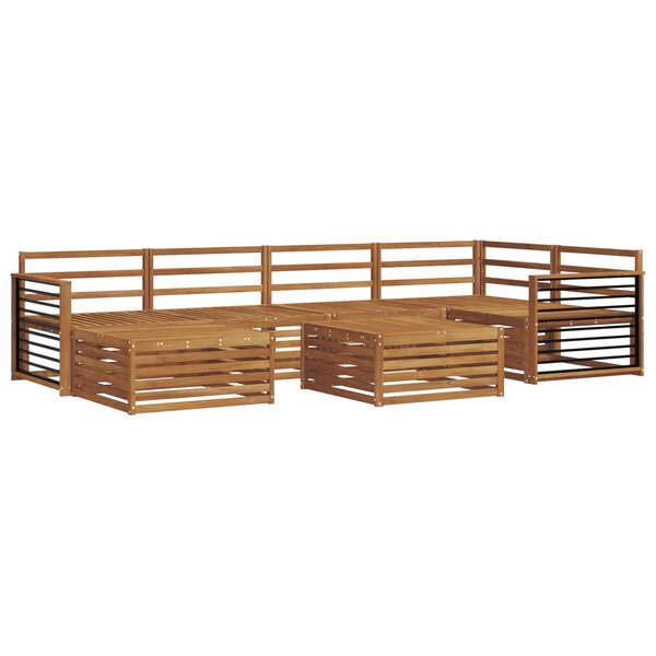 vidaXL Ensemble de canapés d'extérieur 7 Pièces Naturel