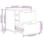 vidaXL Table de chevet VISNES blanc 45x40x50 cm bois d'ingénierie