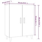 vidaXL Buffet Sonoma gris 70x34x90 cm Bois d'ingénierie