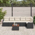 vidaXL Ensemble de canapé de jardin 7 Pièces Noir et blanc