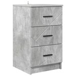 vidaXL Cabinet de chevet Gris béton 38 x 38 x 66 cm Bois d'ingénierie