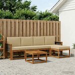 vidaXL Ensemble de canapés d'extérieur 6 Pièces Naturel et Beige