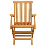 vidaXL Chaises de jardin avec coussins bleu 4 Pièces Bois de teck massif