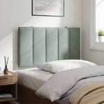 vidaXL Coussin de tête de lit gris clair 80 cm velours