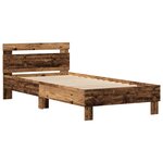 vidaXL Cadre de lit Bois ancien 75 x 190 cm Bois d'ingénierie
