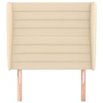 vidaXL Tête de lit avec oreilles Crème 103x23x118/128 cm Tissu