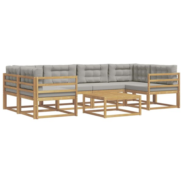 vidaXL Ensemble de canapés d'extérieur 5 pc Blanc et gris clair