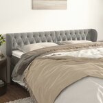 vidaXL Tête de lit avec oreilles Gris clair 183x23x78/88 cm Velours