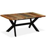 vidaXL Table de salle à manger Bois massif recyclé Acier 180 cm