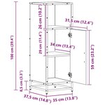 vidaXL Cabinet de salle de bain Bois ancien 35 x 37.5 x 100 cm