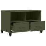 vidaXL Meuble TV vert olive 68x39x43 5 cm acier