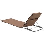 vidaXL Tapis de plage pliables 2 Pièces Acier et tissu marron