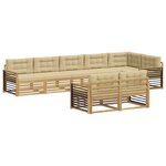 vidaXL Ensemble de canapés d'extérieur 8 Pièces Blanc et Beige Polyester