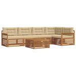 vidaXL Ensemble de canapés d'extérieur 6 Pièces Naturel et Beige