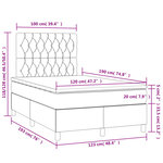 vidaXL Sommier à lattes de lit matelas et LED noir 120x190 cm tissu