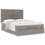 VidaXL Cadre de lit ottoman avec matelas taupe 140x200 cm tissu