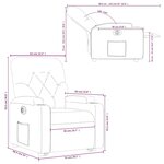 vidaXL Fauteuil inclinable électrique gris foncé tissu