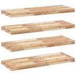 vidaXL Étagères flottantes 4 Pièces 80x30x4 cm acacia massif non traité