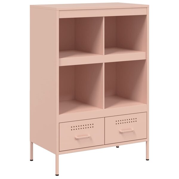 vidaXL Buffet haut rose 68x39x101 5 cm acier