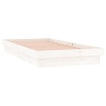 vidaXL Cadre de lit à LED sans matelas blanc 100x200 cm bois massif