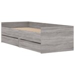 vidaXL Cadre de lit avec tiroirs sans matelas sonoma gris 90x190 cm
