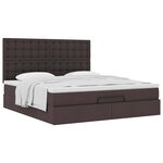 VidaXL Cadre de lit ottoman avec matelas marron foncé 180x200 cm tissu