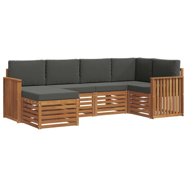vidaXL Ensemble de canapés d'extérieur 6 pc Naturel et Anthracite
