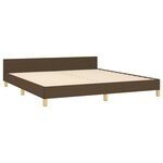 vidaXL Cadre de lit avec tête de lit marron foncé 180x200 cm Tissu