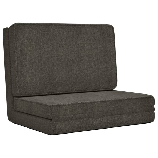 vidaXL Chaise pliable de sol Gris foncé Tissu
