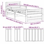 vidaXL Cadre de lit avec matelas Blanc 80 x 200 cm Pin massif