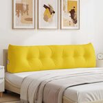 vidaXL Coussin de Dos Jaune clair 180 x 24 x 50 cm tissu