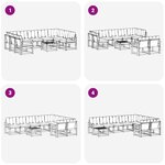 vidaXL Ensemble de canapés d'extérieur 10 Pièces Blanc et noir