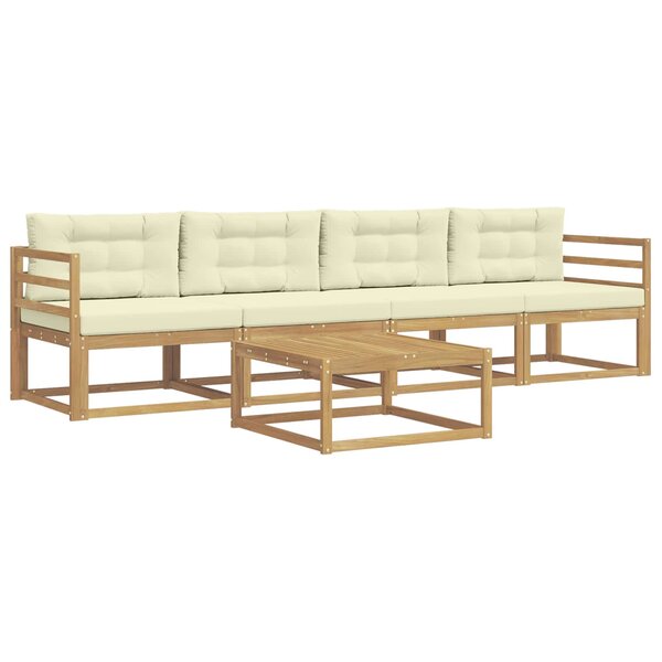 vidaXL Ensemble de canapés d'extérieur 4 pc Blanc et crème