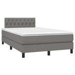 vidaXL Sommier à lattes de lit et matelas et LED Gris foncé 120x200 cm