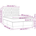 vidaXL Sommier à lattes de lit avec matelas Taupe 140x200 cm Tissu