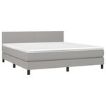 vidaXL Sommier à lattes de lit et matelas et LED Gris clair 180x200 cm