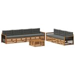 vidaXL Ensemble de canapés d'extérieur 8 Pièces Naturel et Anthracite