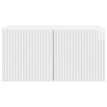 vidaXL Meuble TV mural Montage mural Blanc brillant 59 5 x 31 x 30 cm