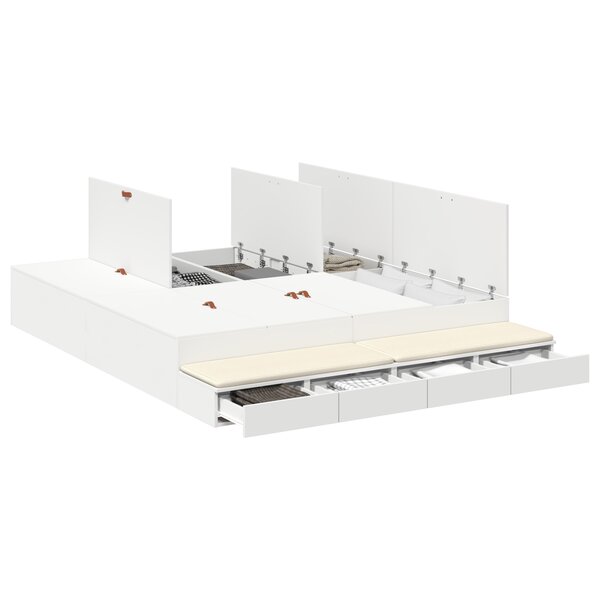 vidaXL Cadre de lit de rangement Blanc 200x200 cm
