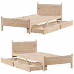 vidaXL Cadre de lit sans matelas 75x190 cm bois de pin massif
