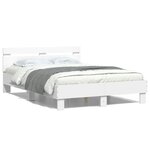 vidaXL Cadre de lit avec LED sans matelas blanc 120x190 cm
