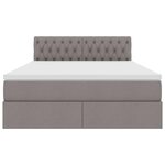 vidaXL Lit de rangement LED avec matelas Taupe 140 x 200 cm Tissu
