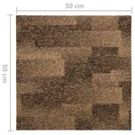 vidaXL Moquette de sol 20 pc Marron 50 x 50 cm PP Poils courts