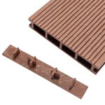 vidaXL Embouts de terrasse 10 Pièces Marron Plastique