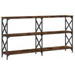 vidaXL Table console chêne fumé 156x28x80 5 cm bois d'ingénierie